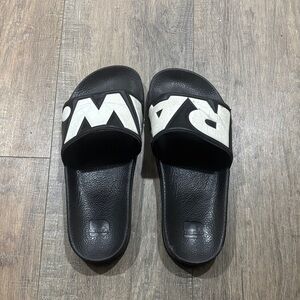 G-Star Raw Black Slide Sandals with White RAW Lettering